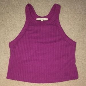 Ribbed cropped tank top